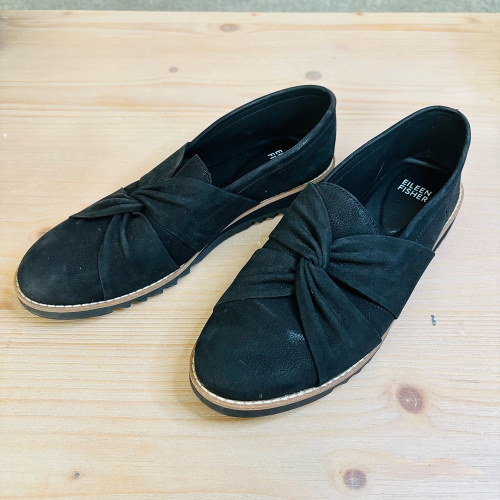 Eileen Fisher Women’s Black Knotted Slip-Ons Size 8